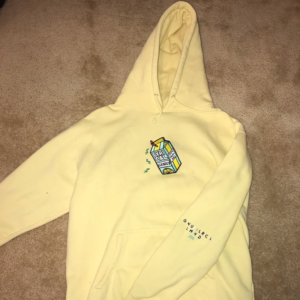GENIU$ x LYRICAL LEMONADE HOODIE L - Light Yellow